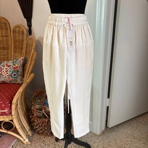PARKER Designer White Dress Pants! NEW! Elastic waist! Pockets! Tags! True White